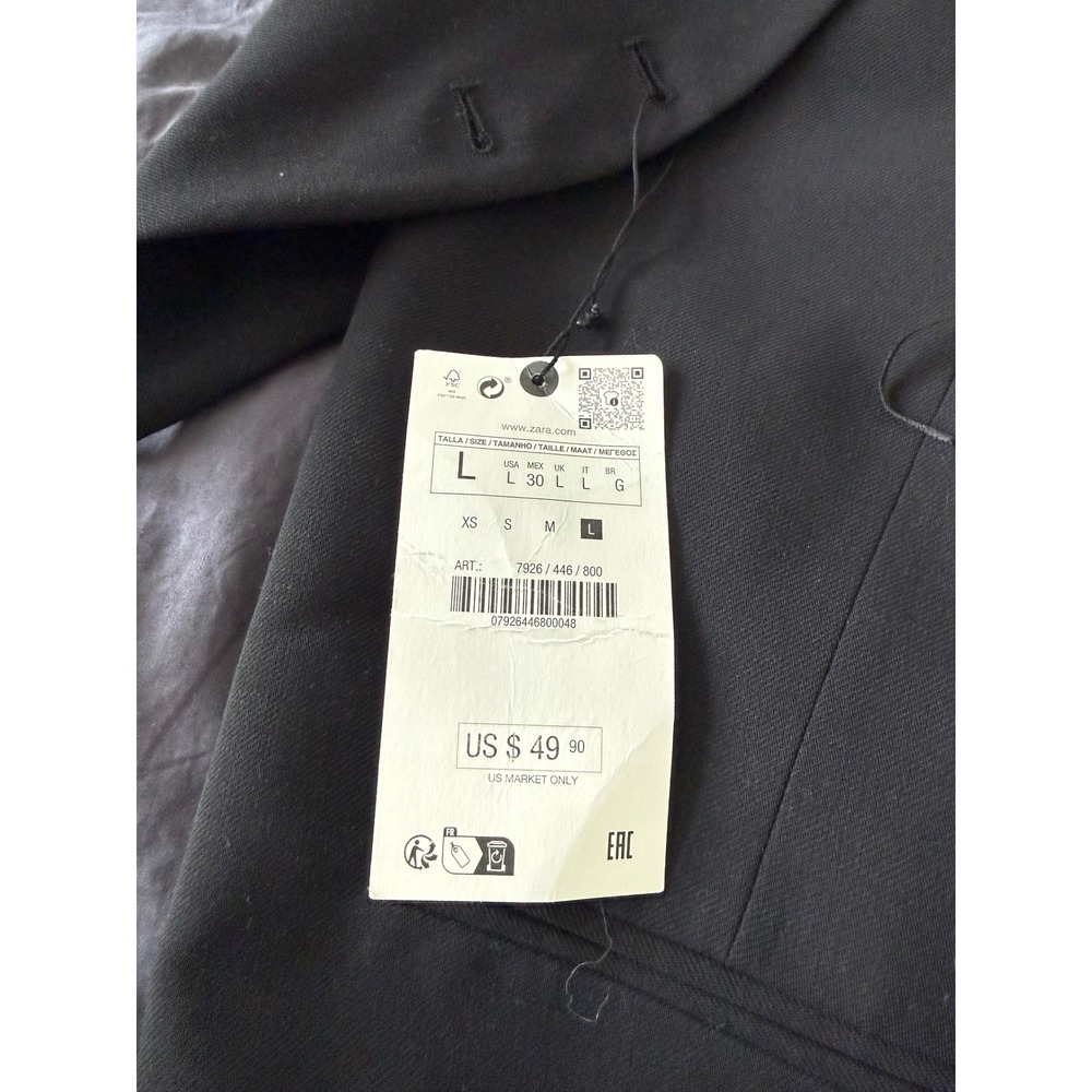 Zara Halter Neck Waistcoat Vest Black Wool Blend 7926/446/800 NWT Size L - Picture 10 of 10